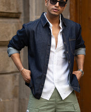 Indigo Denim Full Sleeves Overshirt