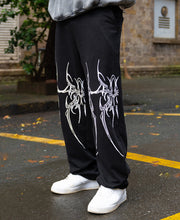 Black Graphic Printed Trackpant