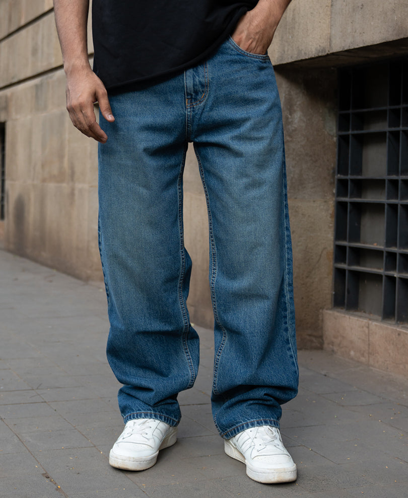 Barrel Fit Denim Jeans