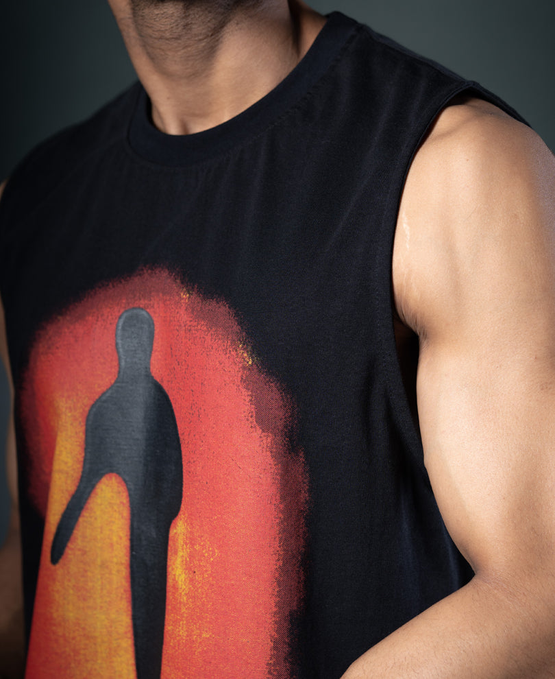 Black Graphic Tank Top