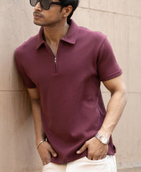 Brick Zipper Polo T-Shirt