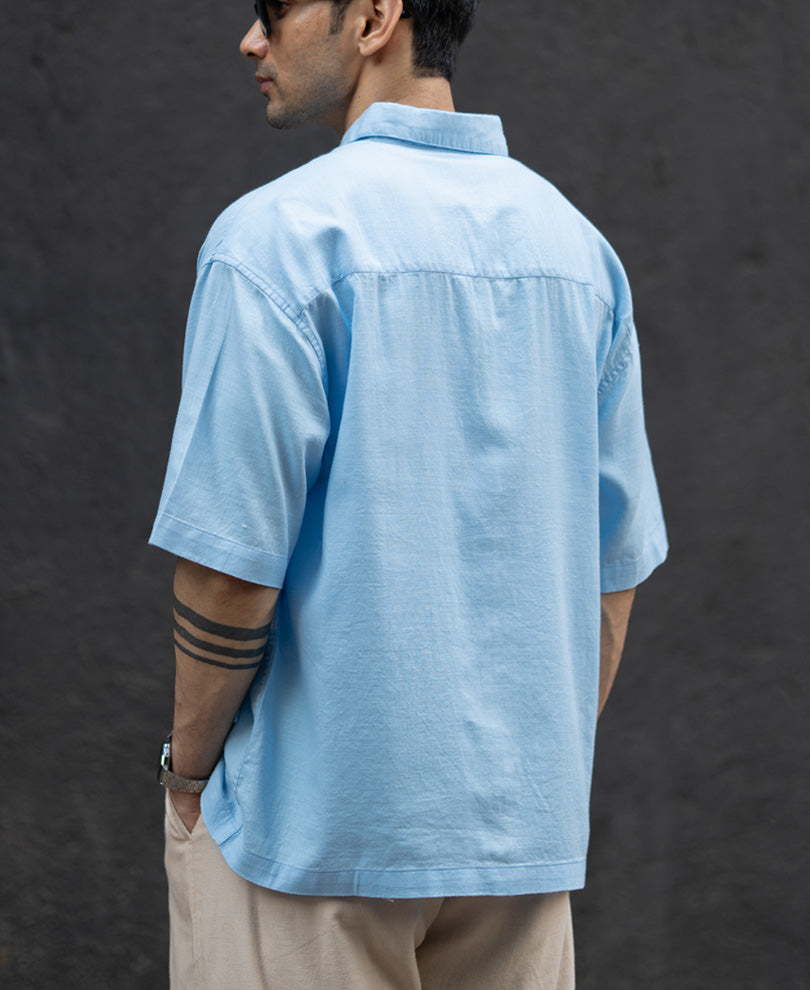 Sky Blue Cloud Applique Shirt.