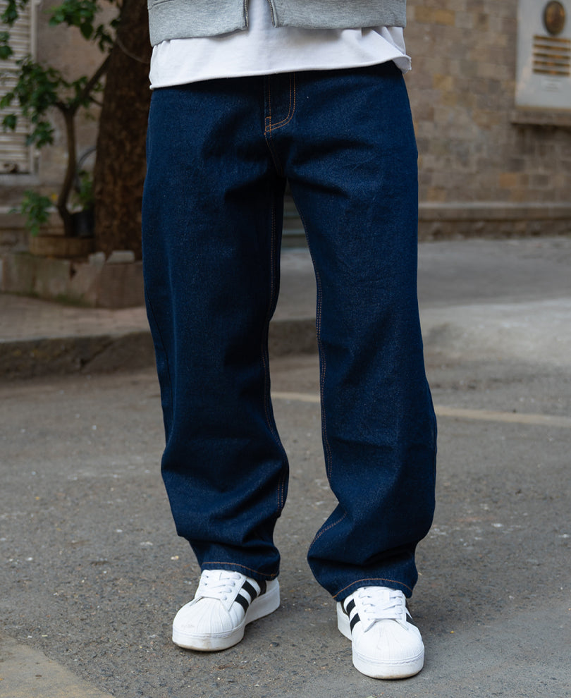 Raw Indigo Baggy Jeans.