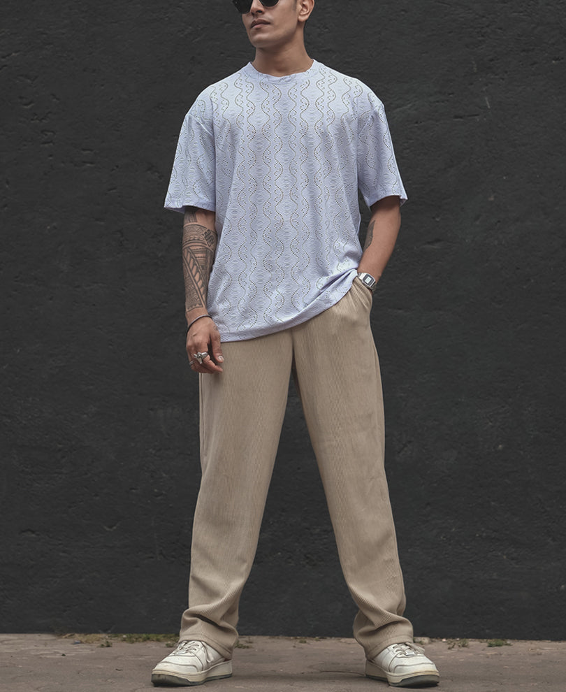 Lavender Structured Oversized T Shirt
