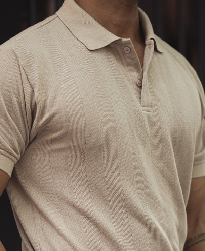 Beige Regular Fit Half SleevesÂ T-Shirt