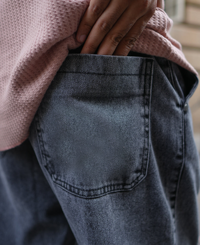 Carbon Black Baggy Fit Denim Jeans