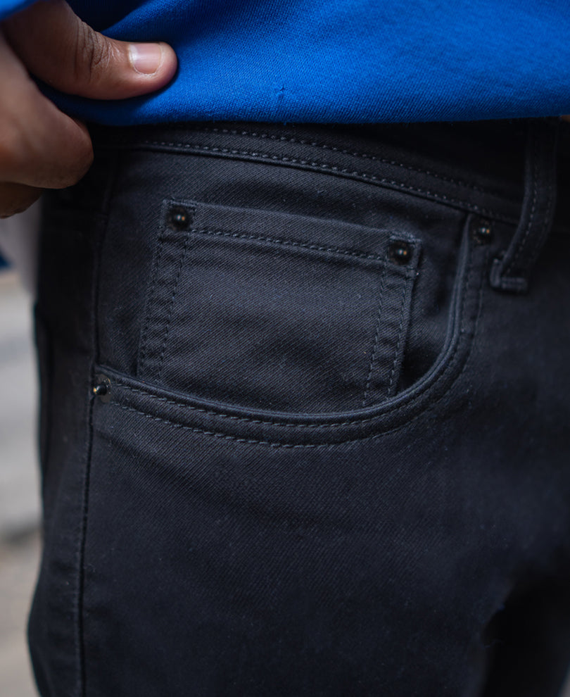 Black Regular Fit Stretchable Jeans