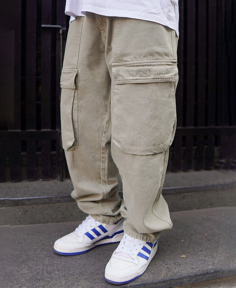 Light Pista Denim Cargo Pocket Baggy Fit Jeans