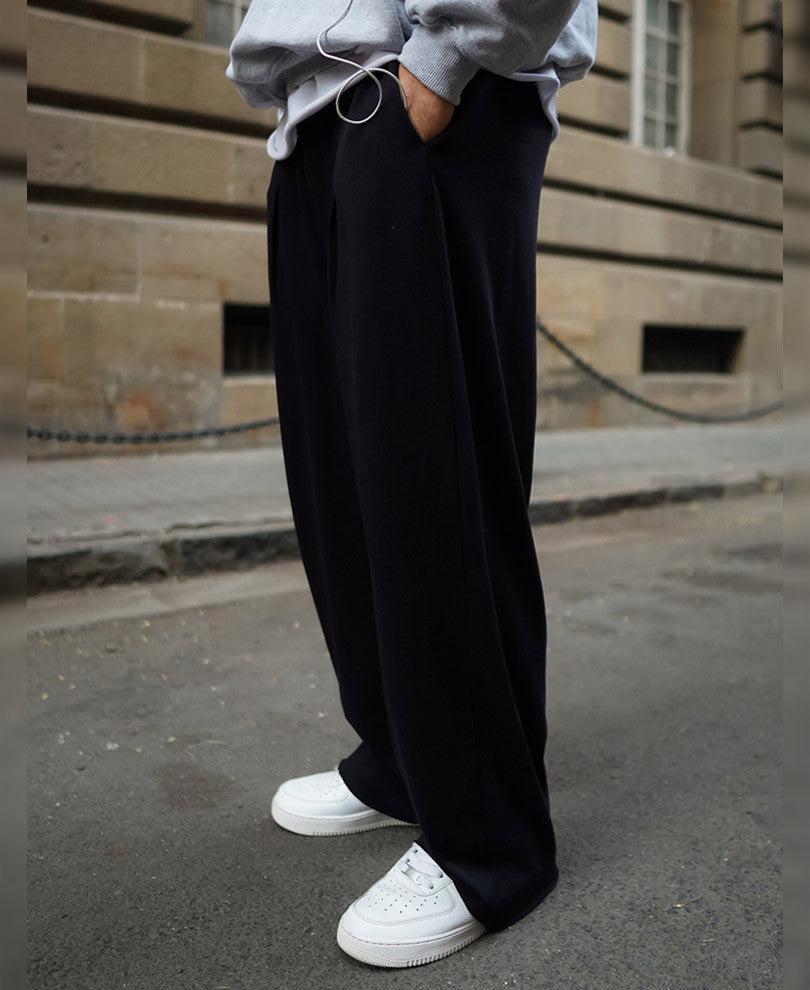 Black Baggy Fit Track Pant