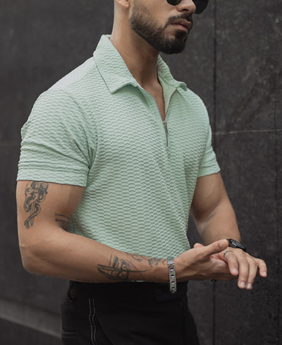 Mint Green Regular Fit Half Sleeves Tshirt