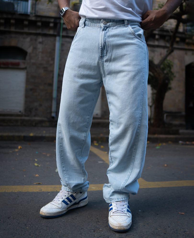 Sky Blue Denim Baggy Fit Jeans