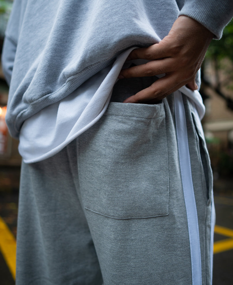 Grey Baggy Fit Sporty Casual Track Pant