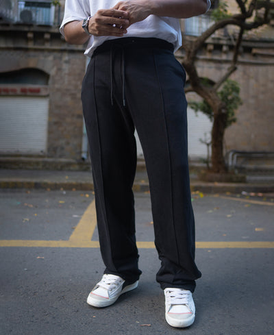 Black Track Pant Baggy Fit