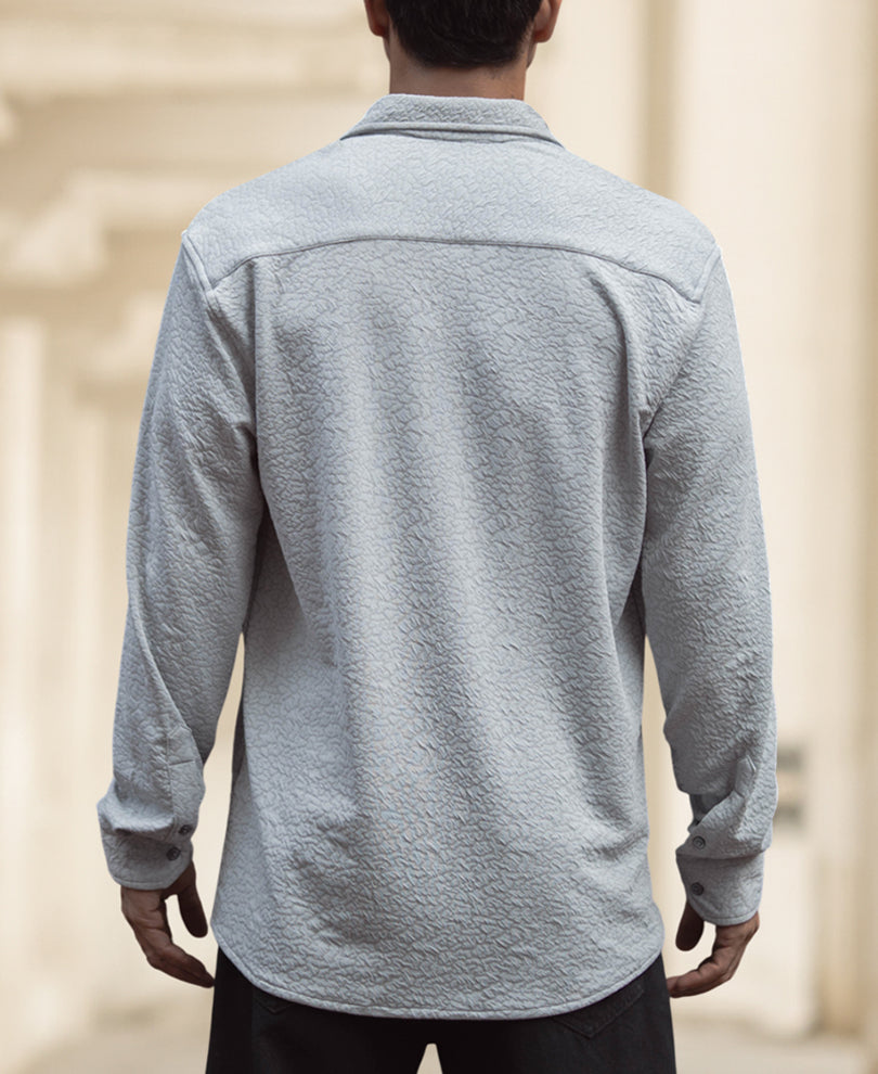 Grey Regular Fit Full Sleeves Shirt