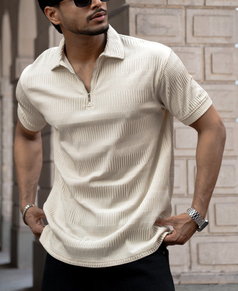 Off-White Half Sleeves Regular Fit T-Shirt