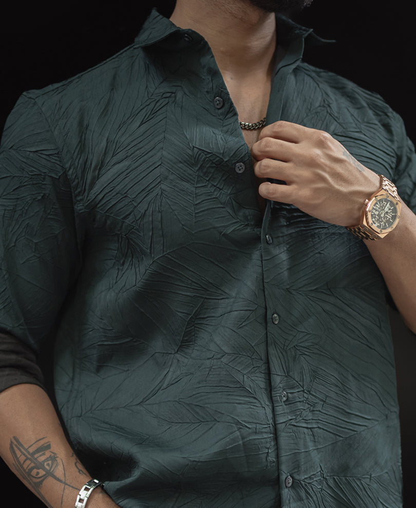 Olive Green Full Sleeves Shirt