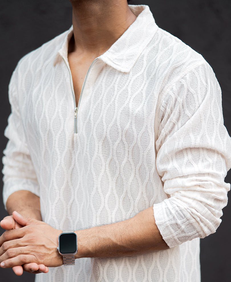 White Structured Polo Shirt