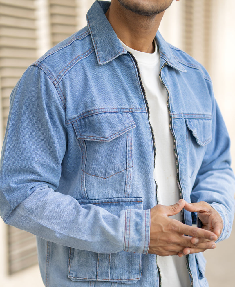 Blue Ombre Denim Jacket