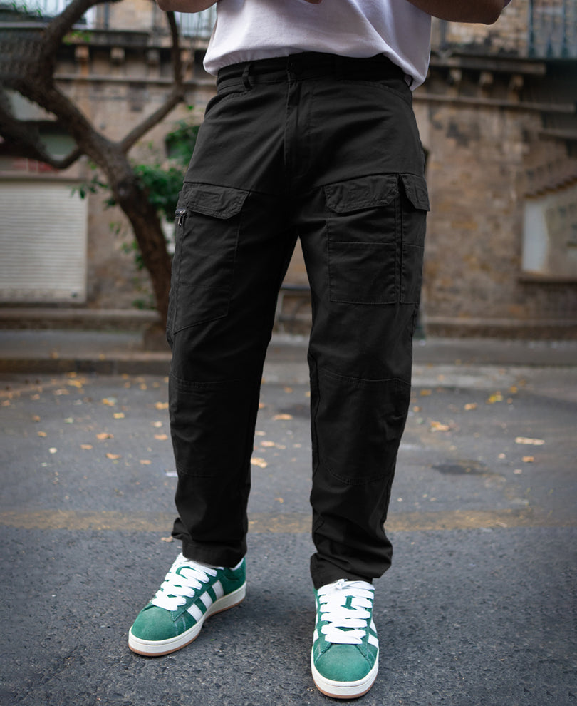 Black Cotton Cargo Pant