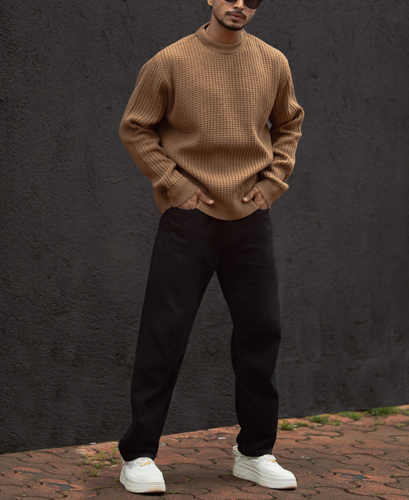 Brown Regular Fit Full Sleeves T-Shirt