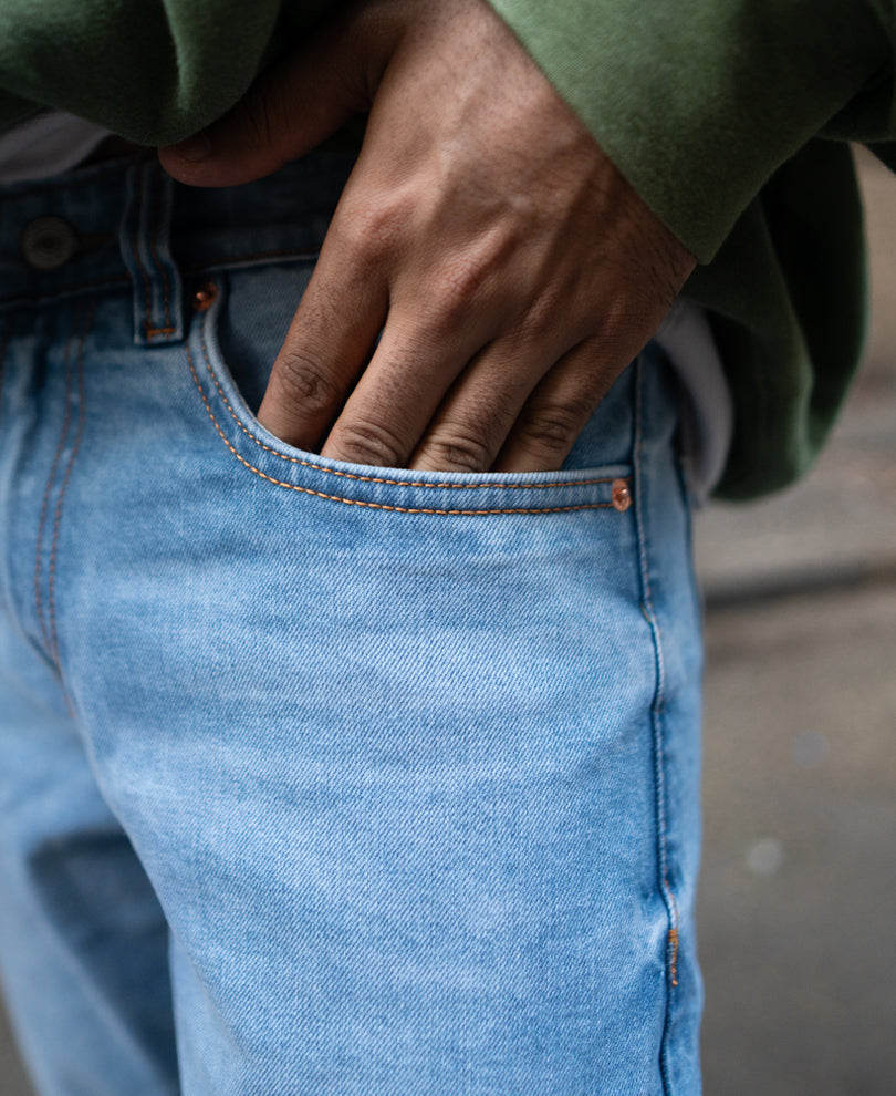 Sky Blue Regular Fit Jeans