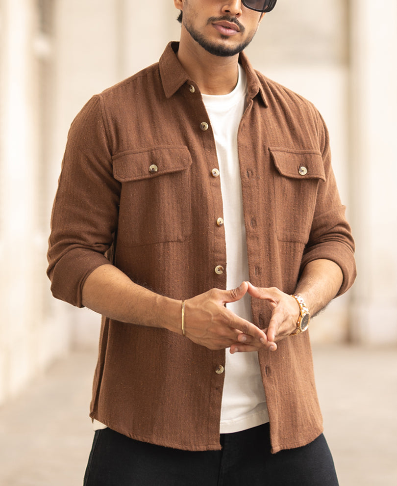 Brown Flannel Overshirt
