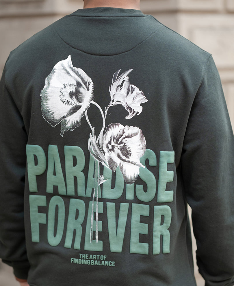 Olive Paradise Printed SweaT-Shirt