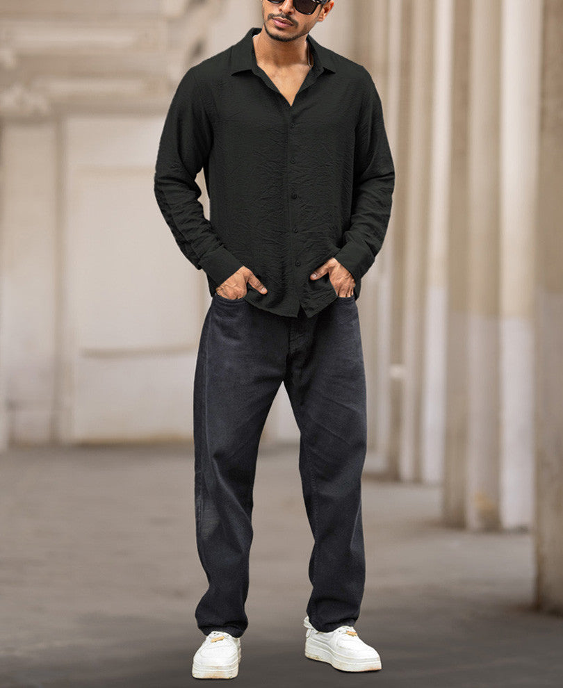 Dark Green Full Sleeves Regular Fit Shirt