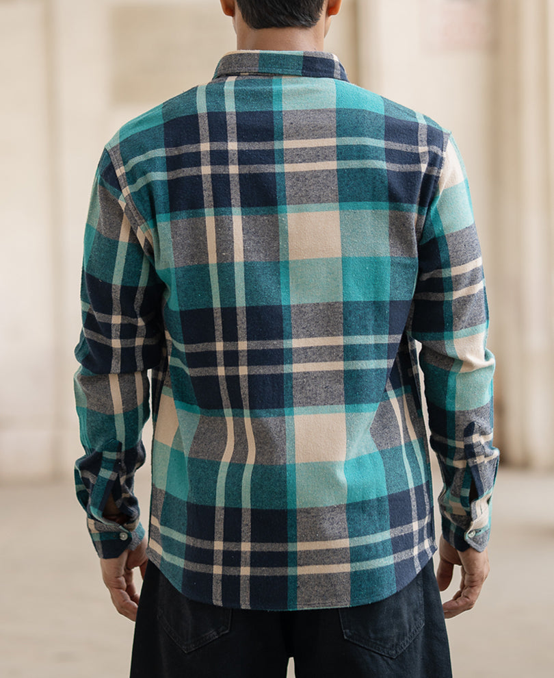 Navy-Teal Checks Shirt