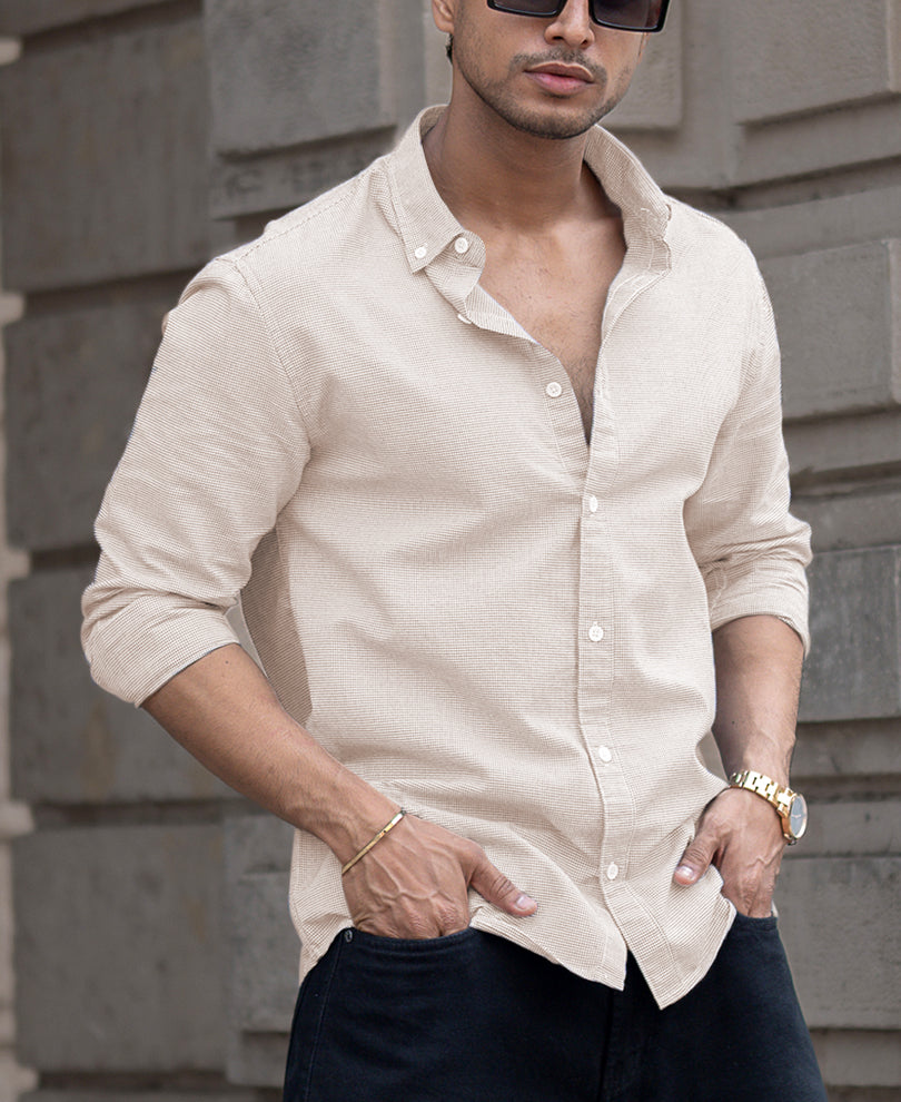 Yellow Micro Checks Shirt