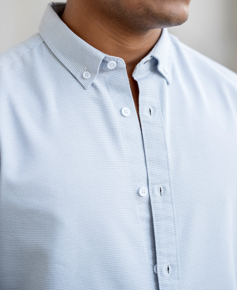 Sky Blue Micro Check Shirt