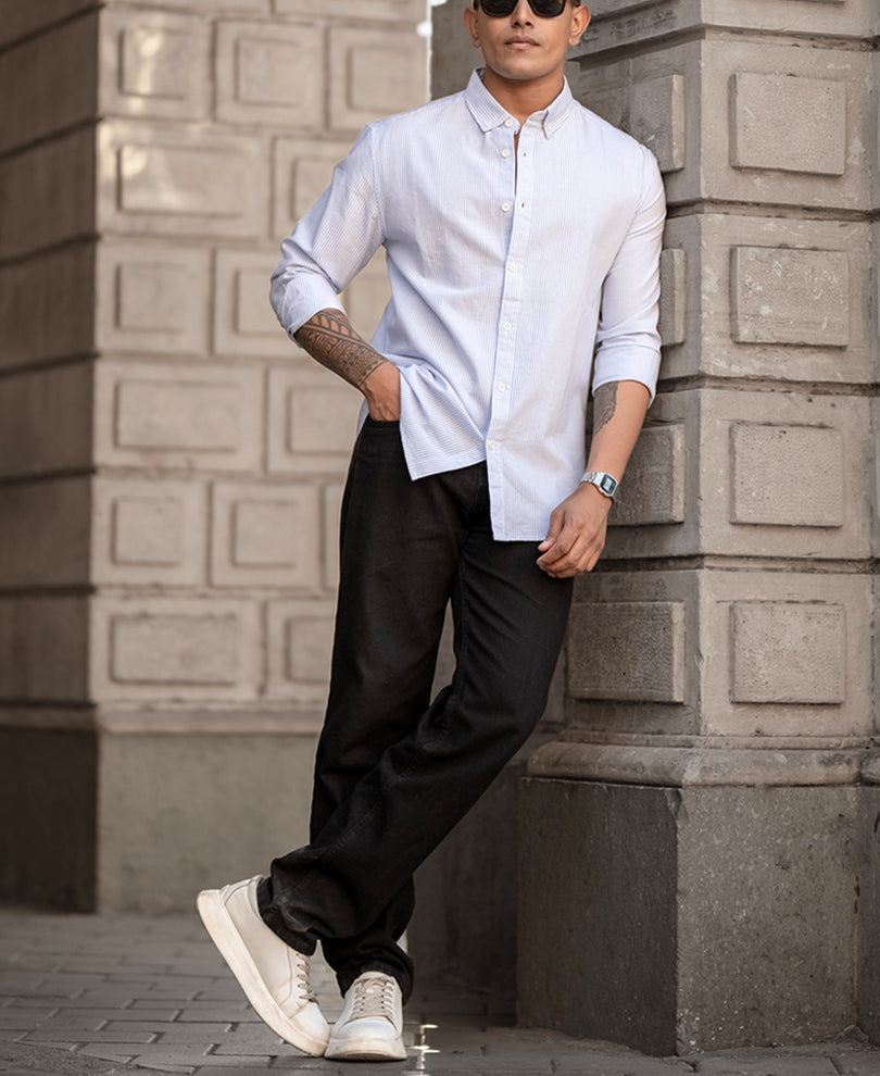 Blue Pin Stripe Shirt