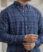 Blue Checked Full Sleeves Regular Fit Shirt