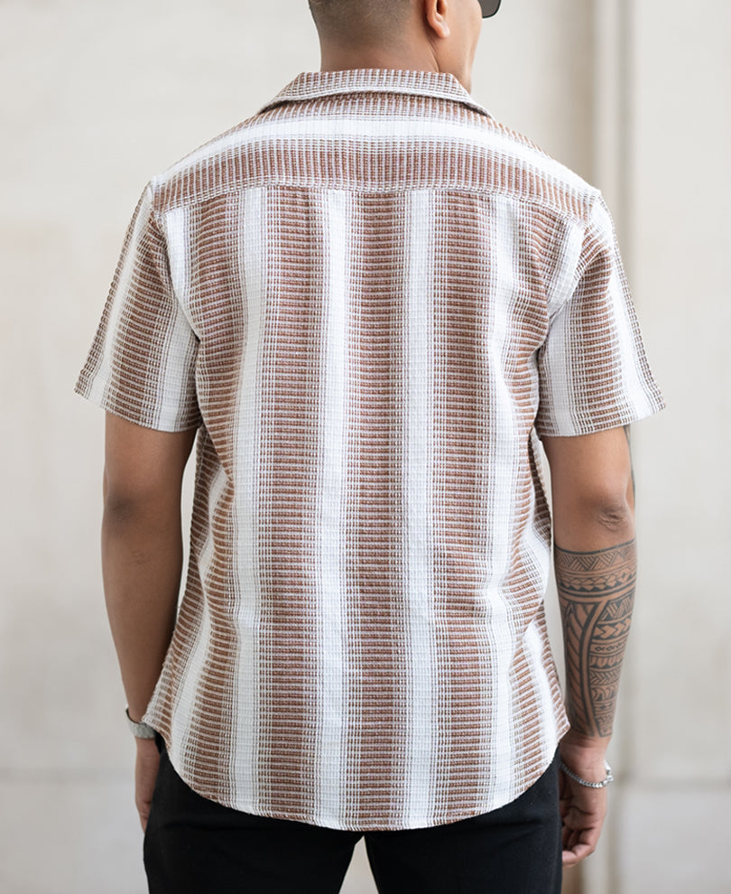 Brown Broad Stripe Shirt