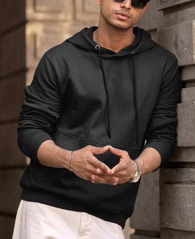 Black Regular Fit Hoodie Style Sweatshirt