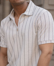 Grey Structured Stripe T-Shirt