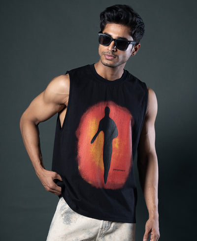 Black Graphic Tank Top