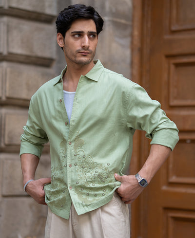 Mint Embroidered Shirt
