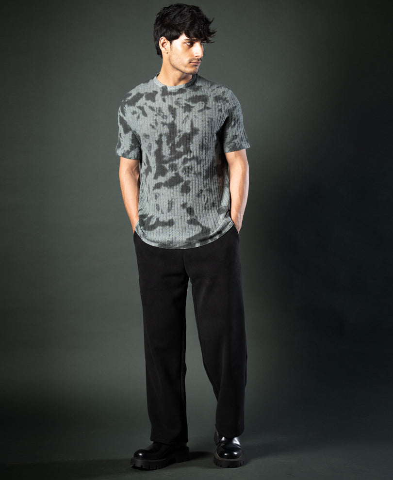 Grey Tie Dye Knit T-Shirt