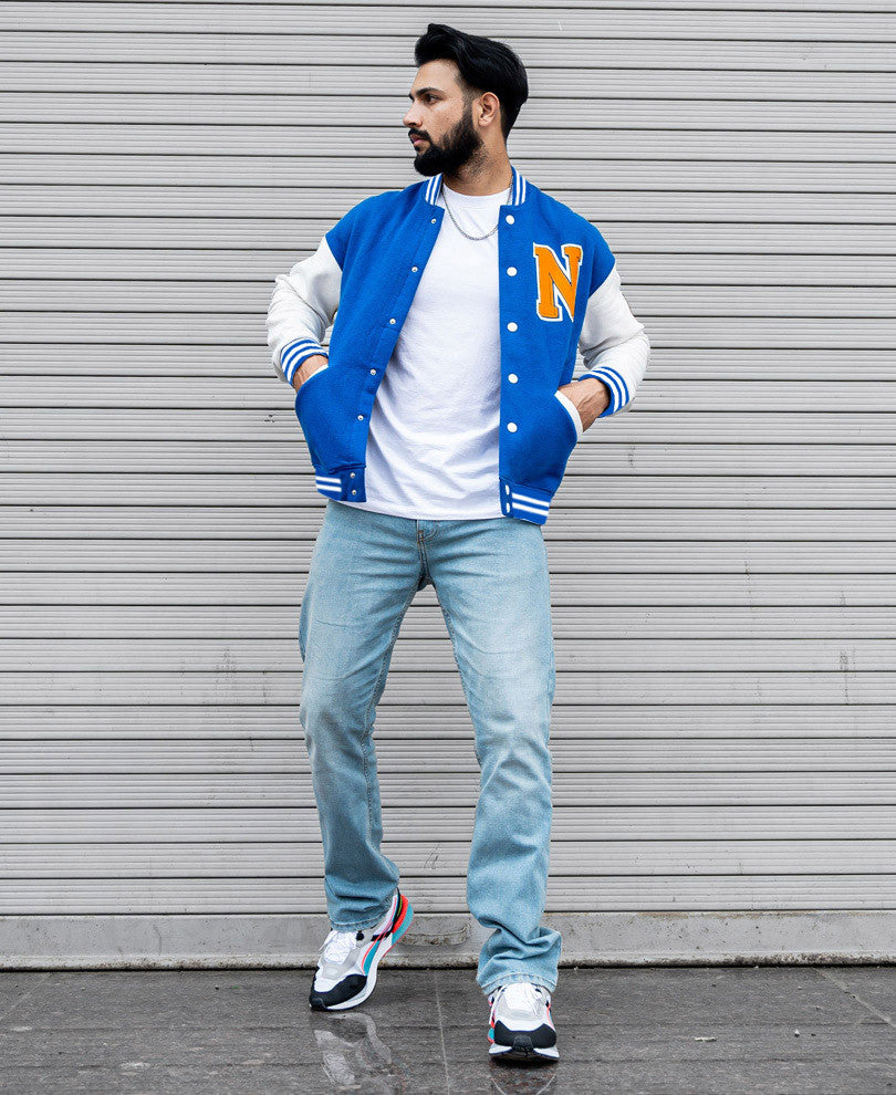 Royal Blue Varsity Oversize Jacket