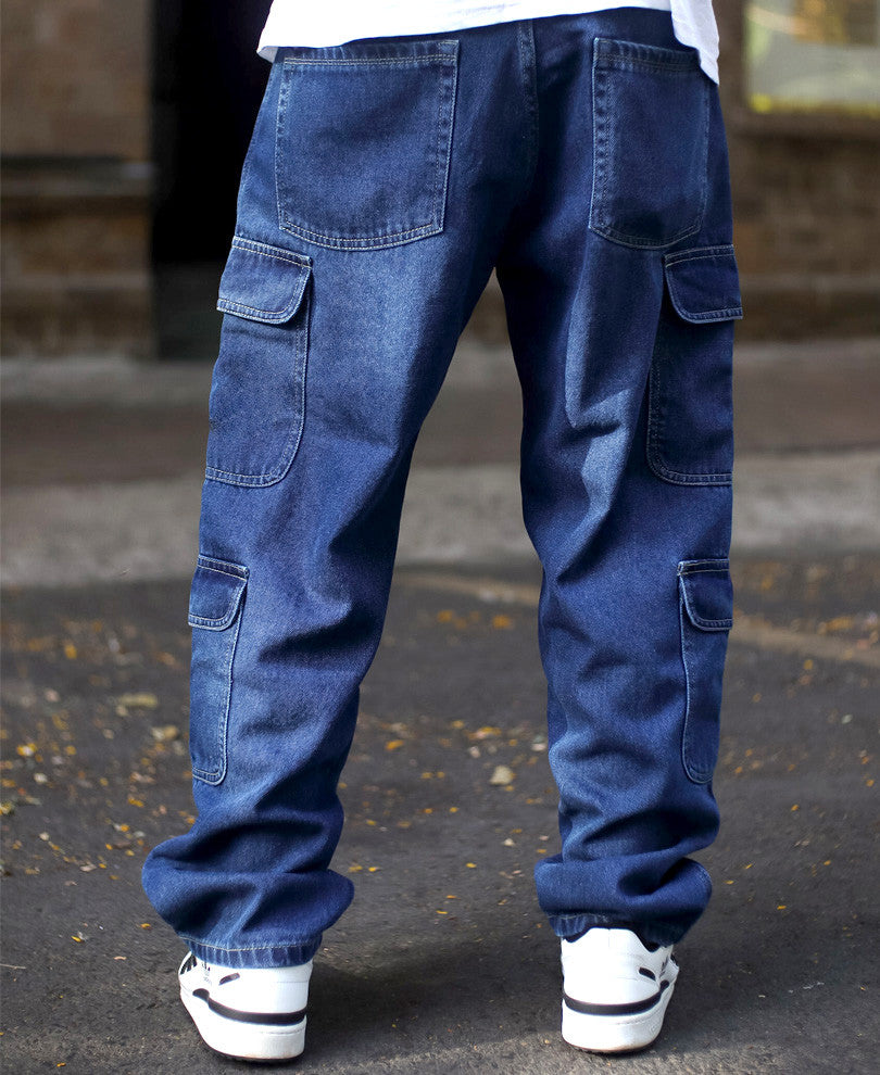 Dark Blue Carpenter Baggy Fit Denim Jeans