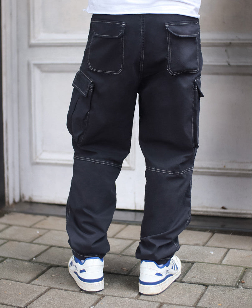 Charcoal Grey Baggy Double Pocket Cargo Pant