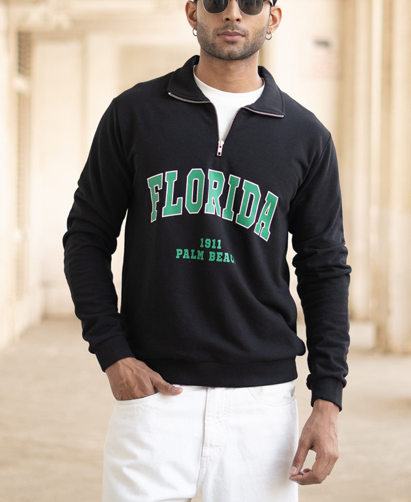 Black Florida Zipper SweaT-Shirt