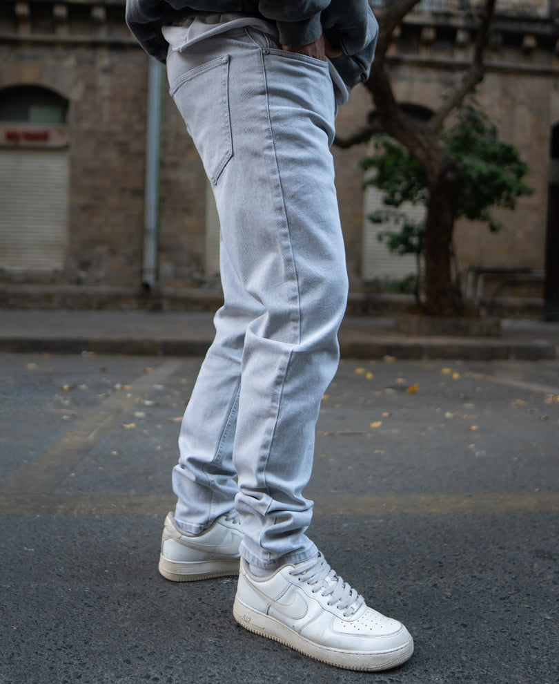 Light Grey Regular Fit Denim Jeans