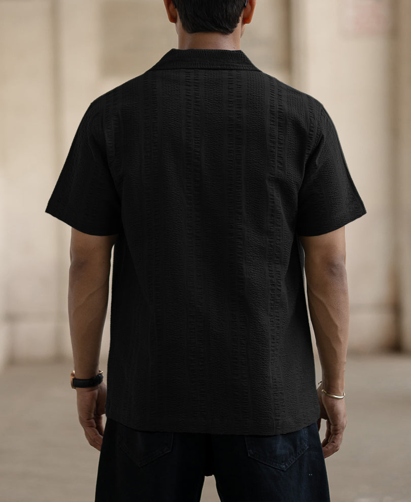 Black Seersucker Shirt