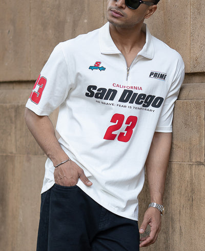 Offwhite Printed Zipper T-Shirt