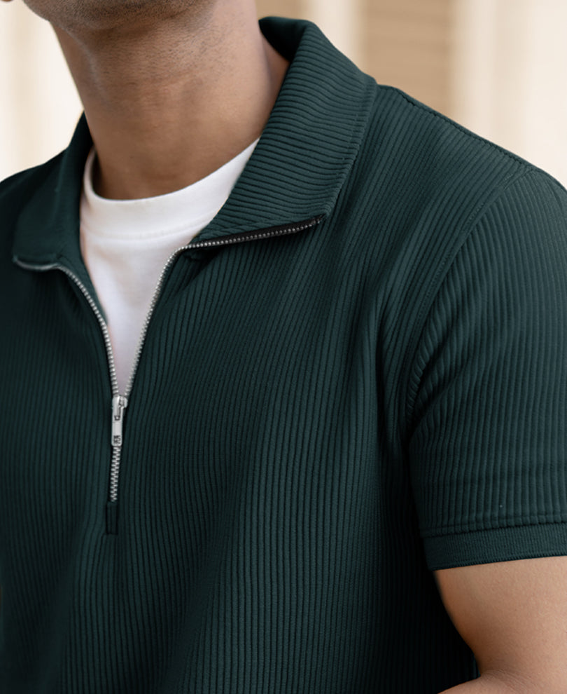 Green Half Sleeves Regular Fit T-Shirt
