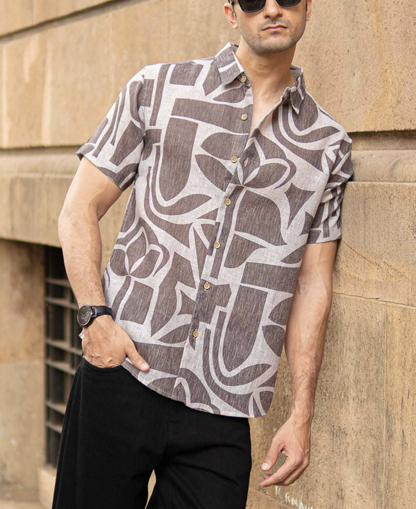 Brown Natural Print Shirt