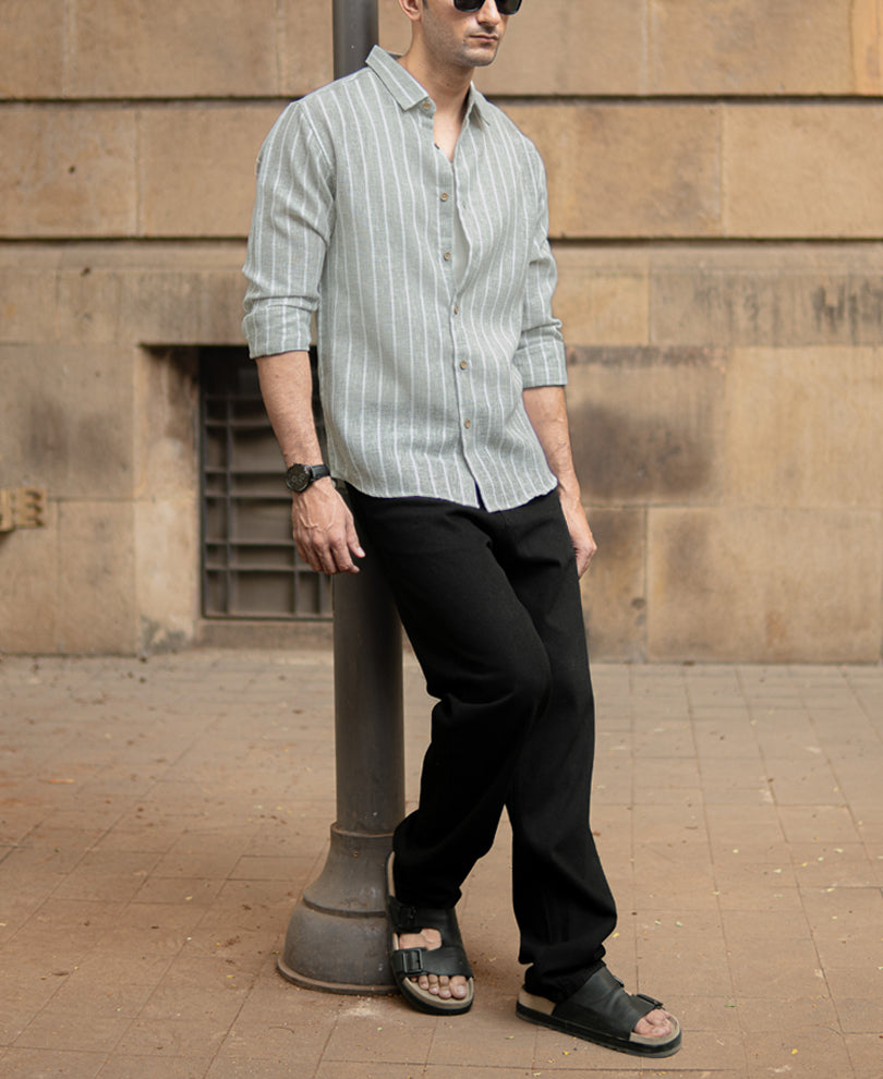 Light Green Stripe Shirt