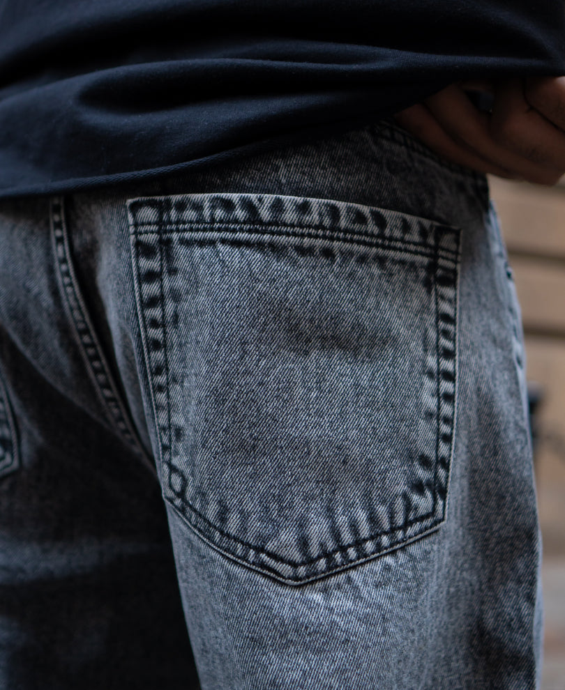 Grey Denim Baggy Fit Jeans
